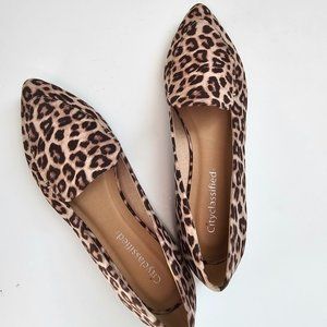 Leopard Print Almond Toe Flat Slip Ons BRAND NEW